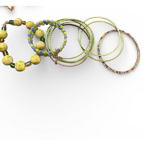 Green and Yellow Beaded Bracelets